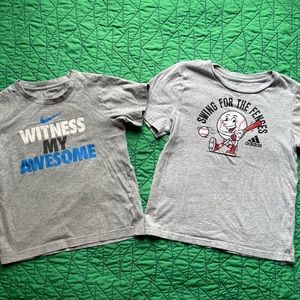 2 Grey Nike shirts - Size 6
